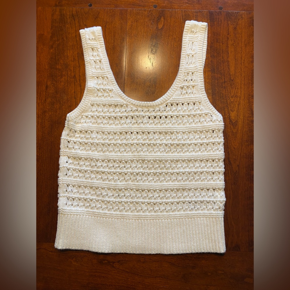 small old navy cream sweater tank top